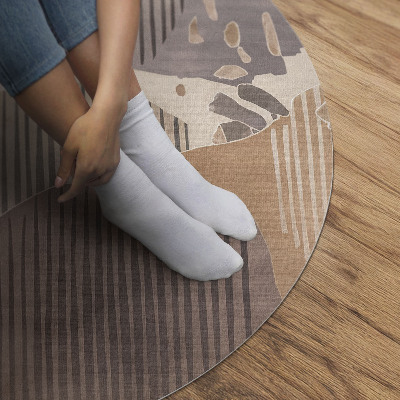 Pvc mat rond Abstracte gestroomlijnde vormen, boho-stijl
