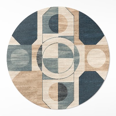 Rond pvc tapijt Geometrische vormen in retrostijl