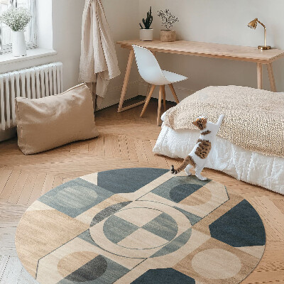 Rond pvc tapijt Geometrische vormen in retrostijl