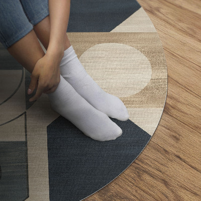 Rond pvc tapijt Geometrische vormen in retrostijl