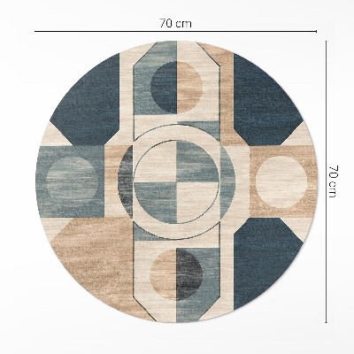 Rond pvc tapijt Geometrische vormen in retrostijl