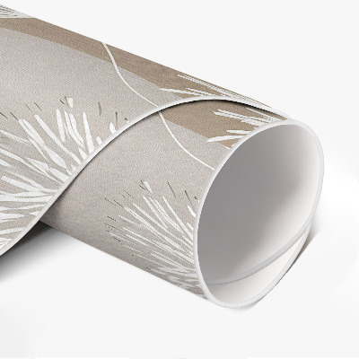 Rond pvc tapijt Lineaire boho-bladeren