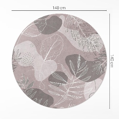 Pvc mat rond Lineaire bladeren die boho-vlekken laten stromen