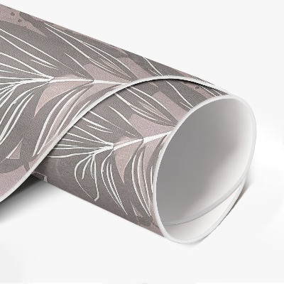 Pvc mat rond Lineaire bladeren die boho-vlekken laten stromen