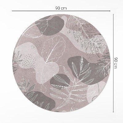 Pvc mat rond Lineaire bladeren die boho-vlekken laten stromen