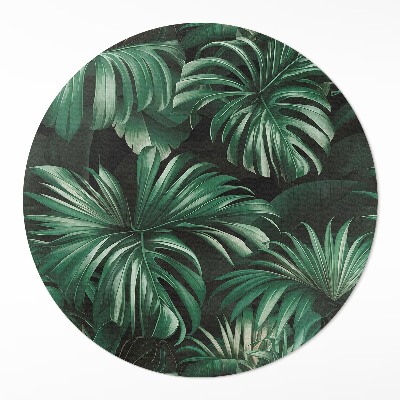 Rond pvc tapijt Tropische jungle monstera bladeren