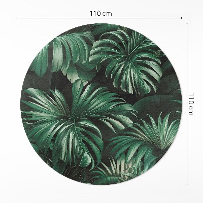 Rond pvc tapijt Tropische jungle monstera bladeren