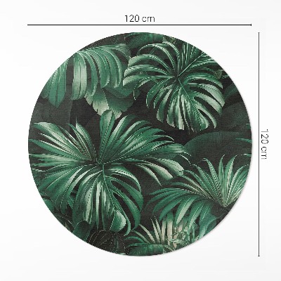 Rond pvc tapijt Tropische jungle monstera bladeren