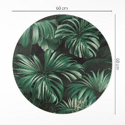 Rond pvc tapijt Tropische jungle monstera bladeren
