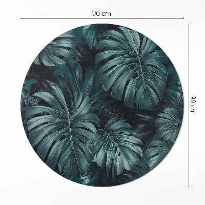 Vinyl vloerkleed rond Jungle vegetatie tropische monstera bladeren