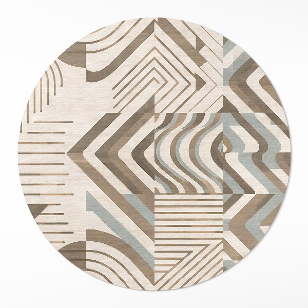 Pvc mat rond Onregelmatige lijnen en vormen abstractie