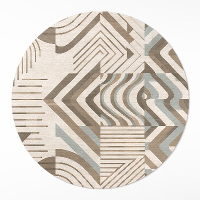 Pvc mat rond Onregelmatige lijnen en vormen abstractie