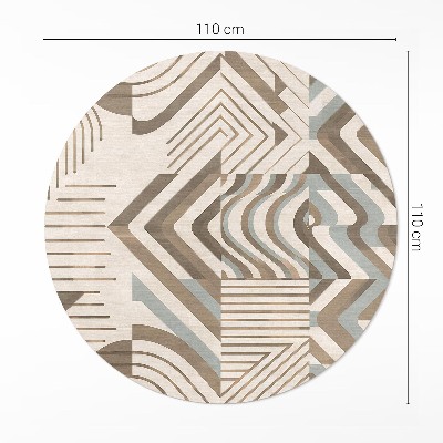 Pvc mat rond Onregelmatige lijnen en vormen abstractie