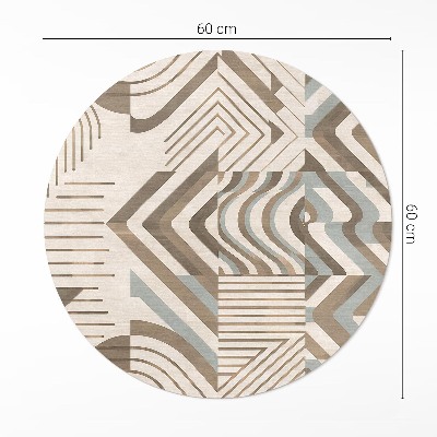 Pvc mat rond Onregelmatige lijnen en vormen abstractie