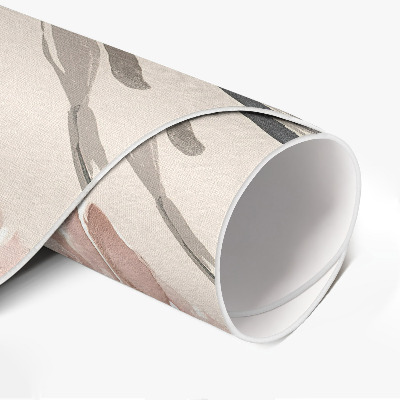 Rond pvc tapijt Lichte aquarel subtiele bloemen en bladeren