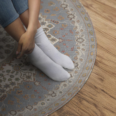 Rond pvc tapijt Fijne vintage mandala plantenversiering