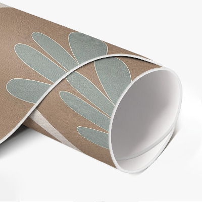 Pvc mat rond boho abstractie, vloeiende vlekken en lijnen