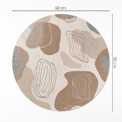 Pvc mat rond boho abstractie, vloeiende vlekken en lijnen