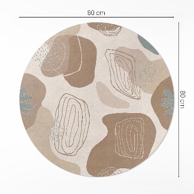 Pvc mat rond boho abstractie, vloeiende vlekken en lijnen