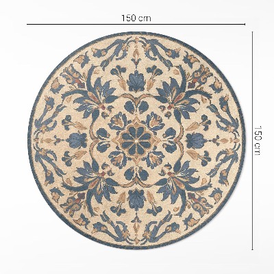 Pvc mat rond Rococo mandala vintage ornament