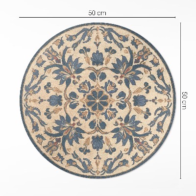 Pvc mat rond Rococo mandala vintage ornament