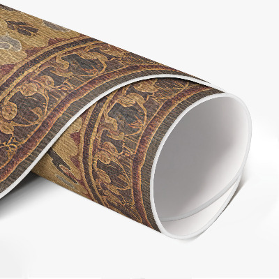 Rond pvc tapijt Subtiele bloemenmotieven