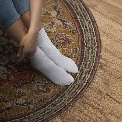 Vinyl vloerkleed rond Antieke bloemenpatronen