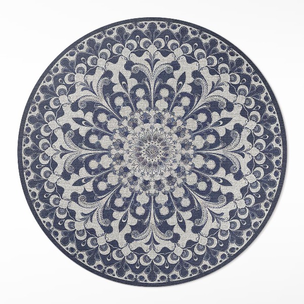 Pvc mat rond Retro bloemencaleidoscoop
