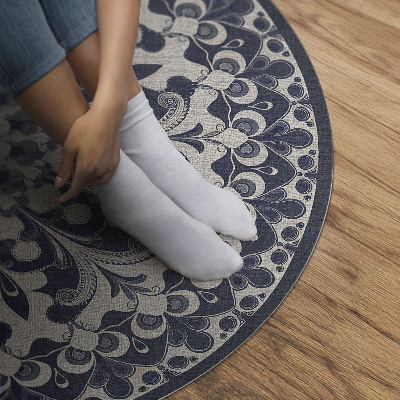 Pvc mat rond Retro bloemencaleidoscoop