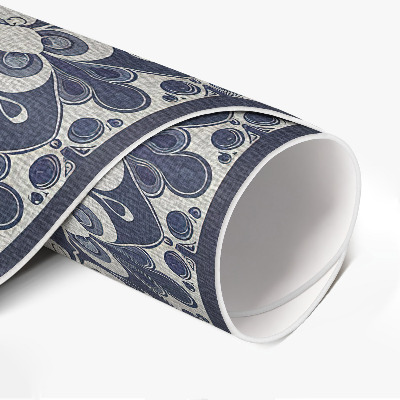 Pvc mat rond Retro bloemencaleidoscoop