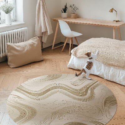 Rond pvc tapijt Boho-inspiraties in aardse kleuren