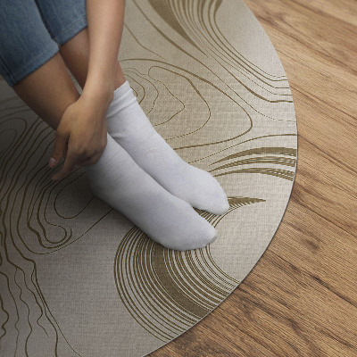 Rond pvc tapijt Boho-inspiraties in aardse kleuren