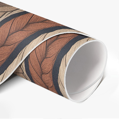 Vinyl vloerkleed rond Gevlochten koord in aardse kleuren