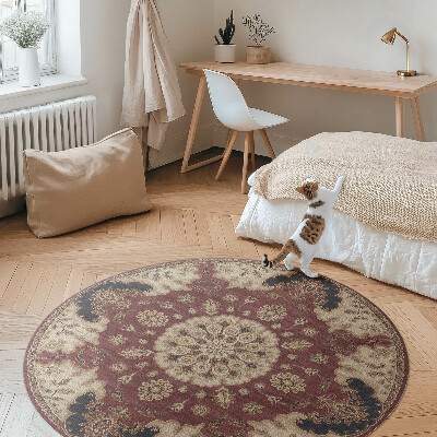 Vinyl vloerkleed rond Elegante Perzische symmetrie