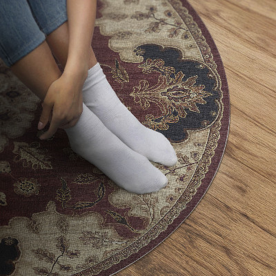 Vinyl vloerkleed rond Elegante Perzische symmetrie