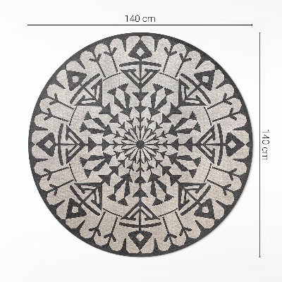 Vinyl vloerkleed rond Azteekse bloemsierkunst