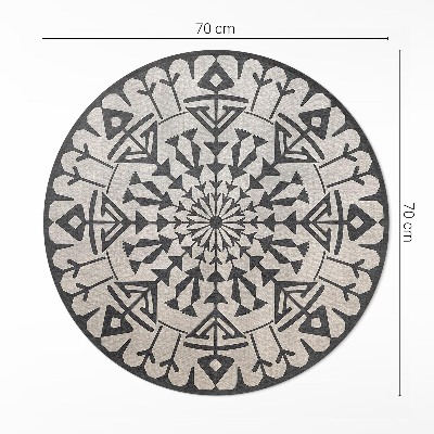 Vinyl vloerkleed rond Azteekse bloemsierkunst