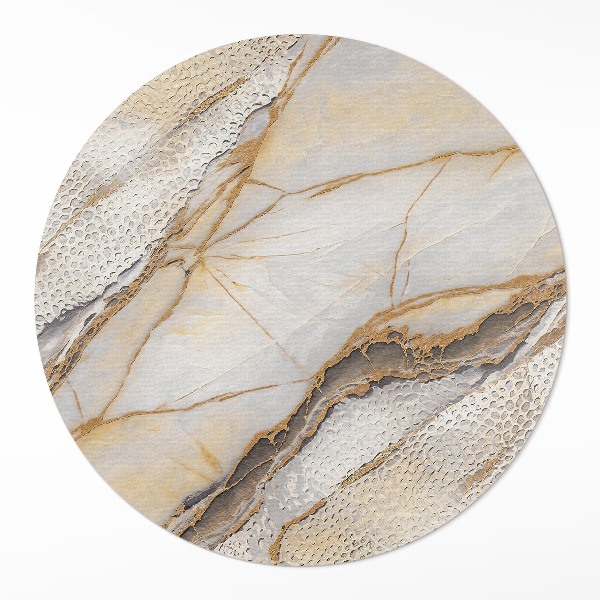 Pvc mat rond De warmte van elegant marmer