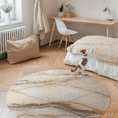 Pvc mat rond De warmte van elegant marmer