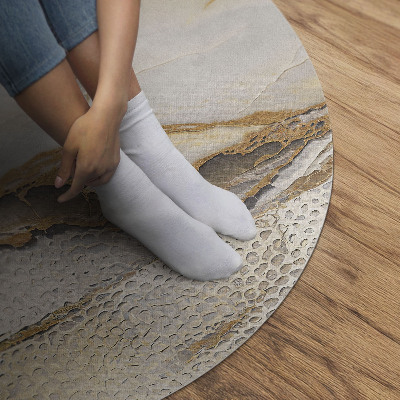 Pvc mat rond De warmte van elegant marmer