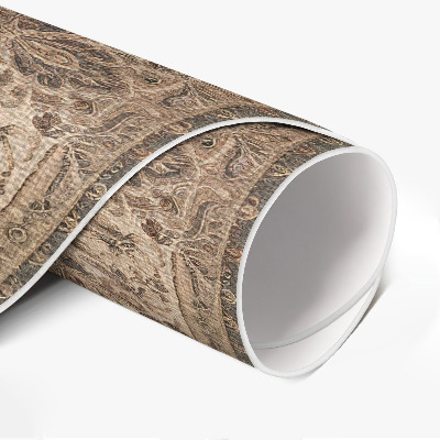 Rond pvc tapijt Perzische ornamenten in subtiele kleuren