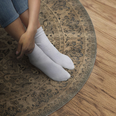 Pvc mat rond Harmonie van aardse kleuren