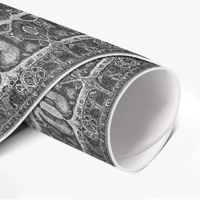 Rond pvc tapijt Grijze harmonie