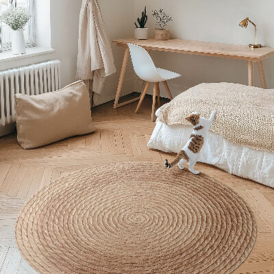 Pvc mat rond Touwlijnen in minimalistische stijl