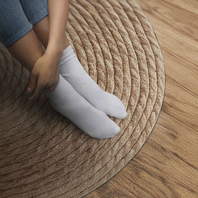 Pvc mat rond Touwlijnen in minimalistische stijl