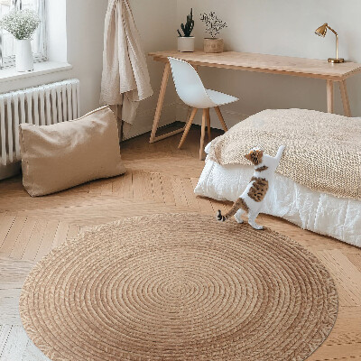 Rond pvc tapijt Snaargeometrie