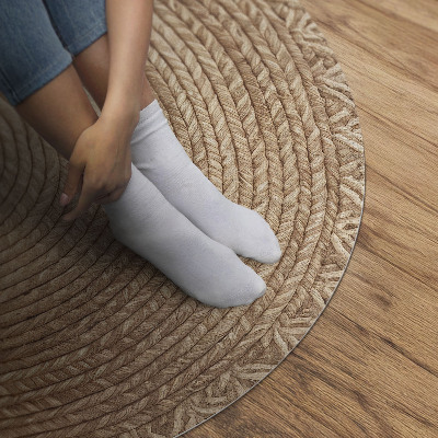 Rond pvc tapijt Snaargeometrie