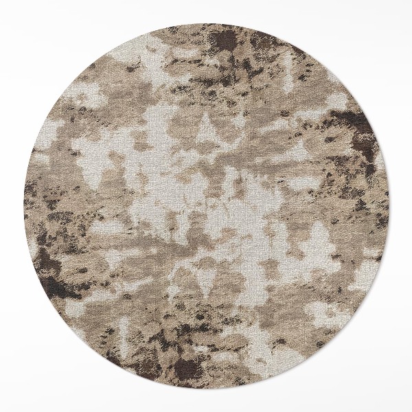 Pvc mat rond Bruine vintage vlekken