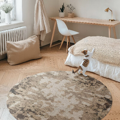 Pvc mat rond Bruine vintage vlekken