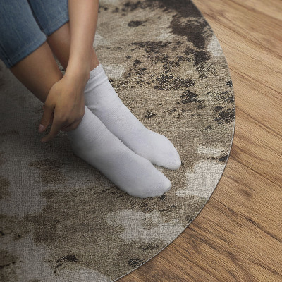 Pvc mat rond Bruine vintage vlekken